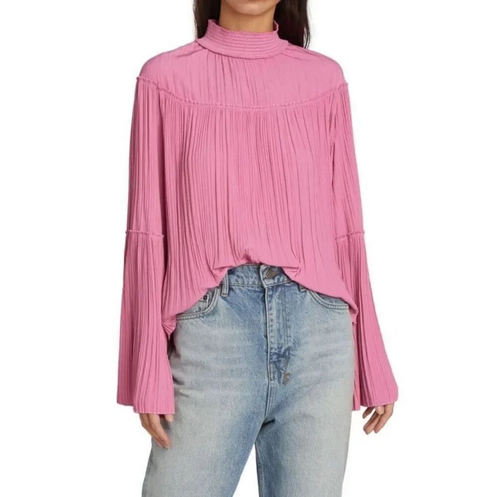 ✨A.L.C. Tessa Pleated Pullover Sz 14 Pink Top✨